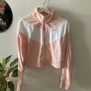 Nike Women's Pink and White Chevron Bomber Jacket